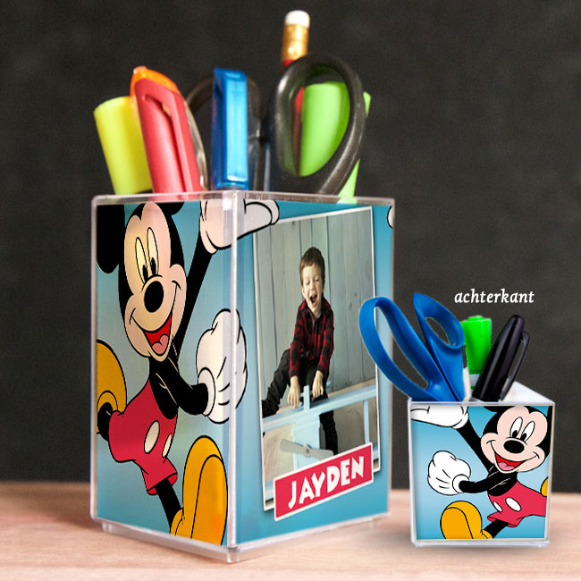 penhouder, pennenbak, kado, surinaams, gepersonaliseerd geschenk, Mickey mouse
